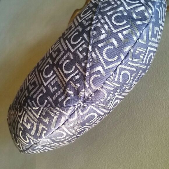 liz Claiborne Mini Shoulder Purse Leather and Canvas Bag - Picture 5 of 8